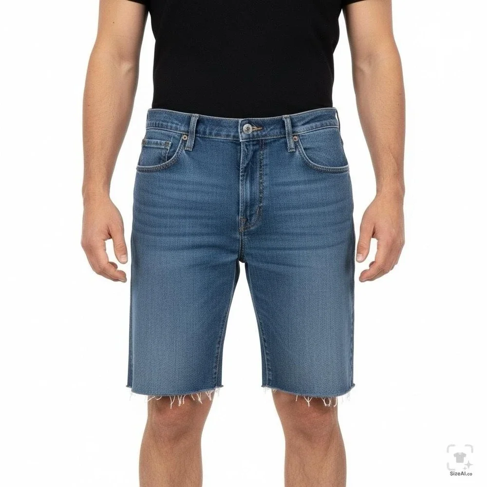 Levis 511 Shorts Mens 38 Blue Denim Slim Fit Cutoff Raw Hem Stretch 5 Pocket